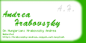 andrea hrabovszky business card